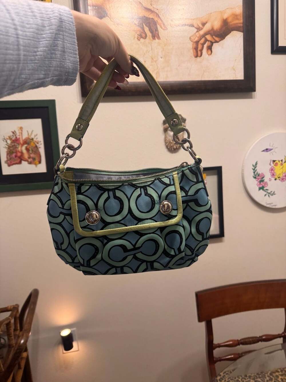 Coach Poppy Op Art Groovy Hobo Shoulder Bag